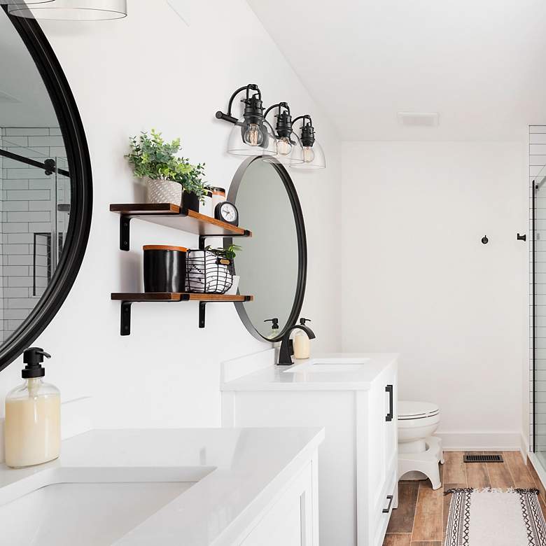Image 6 Duncan 3-Light Bath Vanity in Matte Black with Clear Glass more views