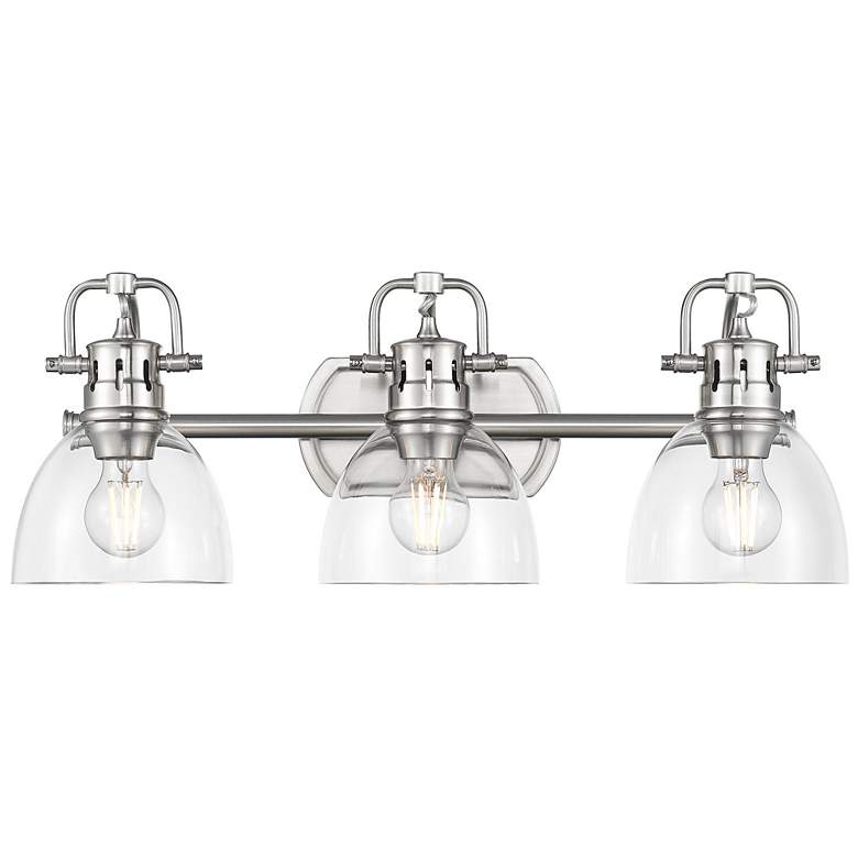 Image 1 Duncan 3-Light Bath Vanity in Pewter with Clear Glass