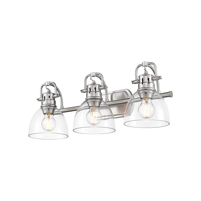 Image 3 Duncan 3-Light Bath Vanity in Pewter with Clear Glass more views