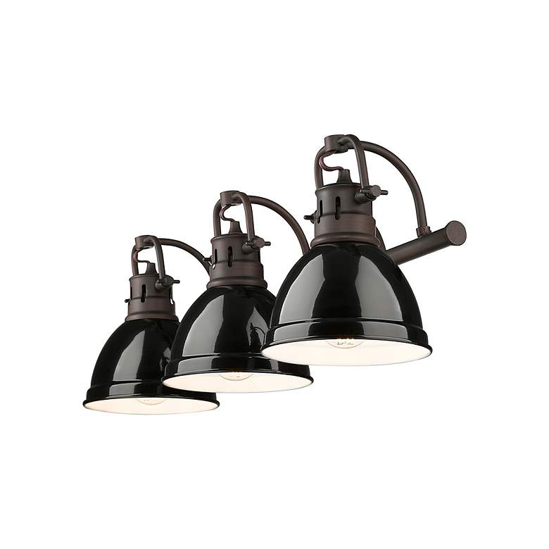 Image 2 Duncan 3-Light Bath Vanity in Rubbed Bronze with Black more views