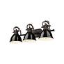 3_Duncan 3-Light Bath Vanity in Rubbed Bronze with Black more views