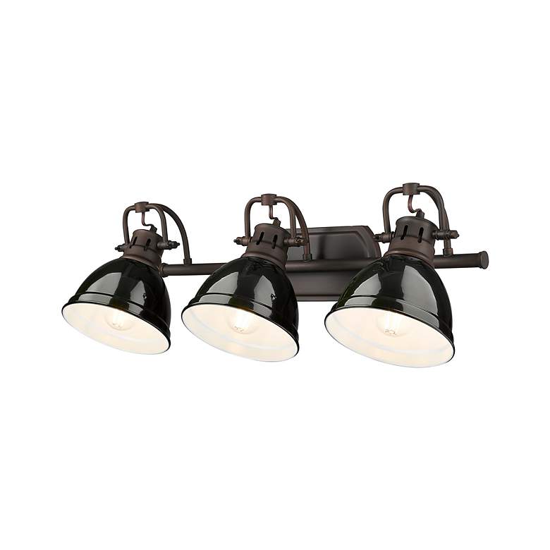Image 5 Duncan 3-Light Bath Vanity in Rubbed Bronze with Black more views