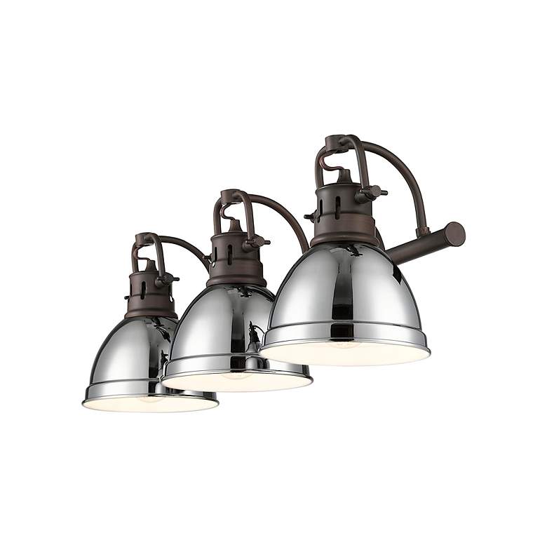 Image 2 Duncan 3-Light Bath Vanity in Rubbed Bronze with Chrome more views