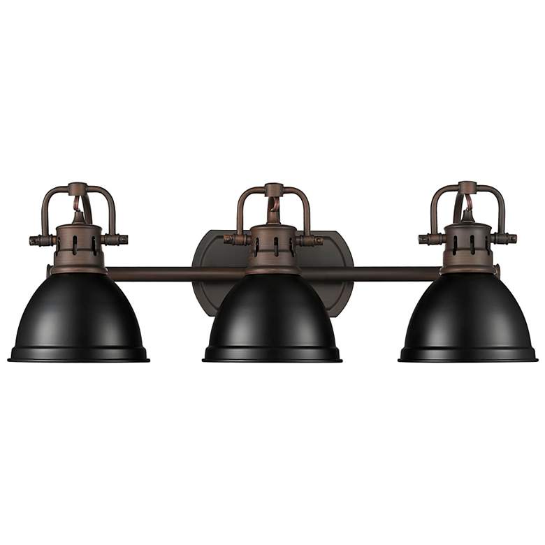 Image 1 Duncan 3-Light Bath Vanity in Rubbed Bronze with Matte Black