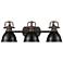 Duncan 3-Light Bath Vanity in Rubbed Bronze with Matte Black