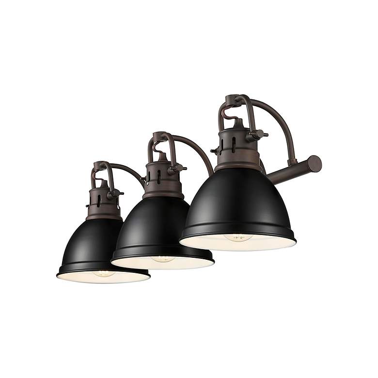Image 2 Duncan 3-Light Bath Vanity in Rubbed Bronze with Matte Black more views