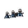 Thumbnail4 of Duncan 3-Light Bath Vanity in Rubbed Bronze with Matte Navy more views