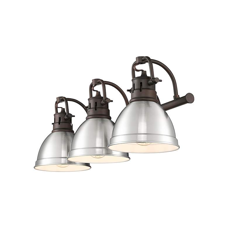 Image 2 Duncan 3-Light Bath Vanity in Rubbed Bronze with Pewter more views