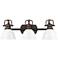 Duncan 3-Light Bath Vanity in Rubbed Bronze with White