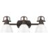 Duncan 3-Light Bath Vanity in Rubbed Bronze with White