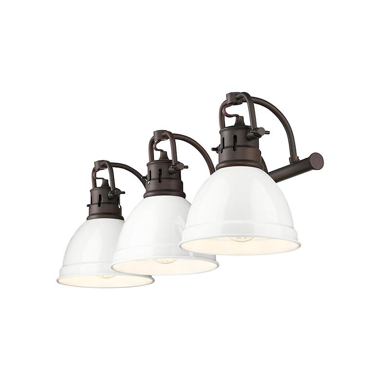Image 2 Duncan 3-Light Bath Vanity in Rubbed Bronze with White more views