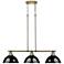 Duncan 3-Light Linear Pendant in Aged Brass with Black
