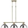 1_Duncan 3-Light Linear Pendant in Aged Brass with Chrome