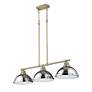 2_Duncan 3-Light Linear Pendant in Aged Brass with Chrome more views
