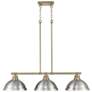 1_Duncan 3-Light Linear Pendant in Aged Brass with Pewter