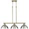 Duncan 3-Light Linear Pendant in Aged Brass with Pewter
