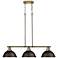 Duncan 3-Light Linear Pendant in Aged Brass with Rubbed Bronze