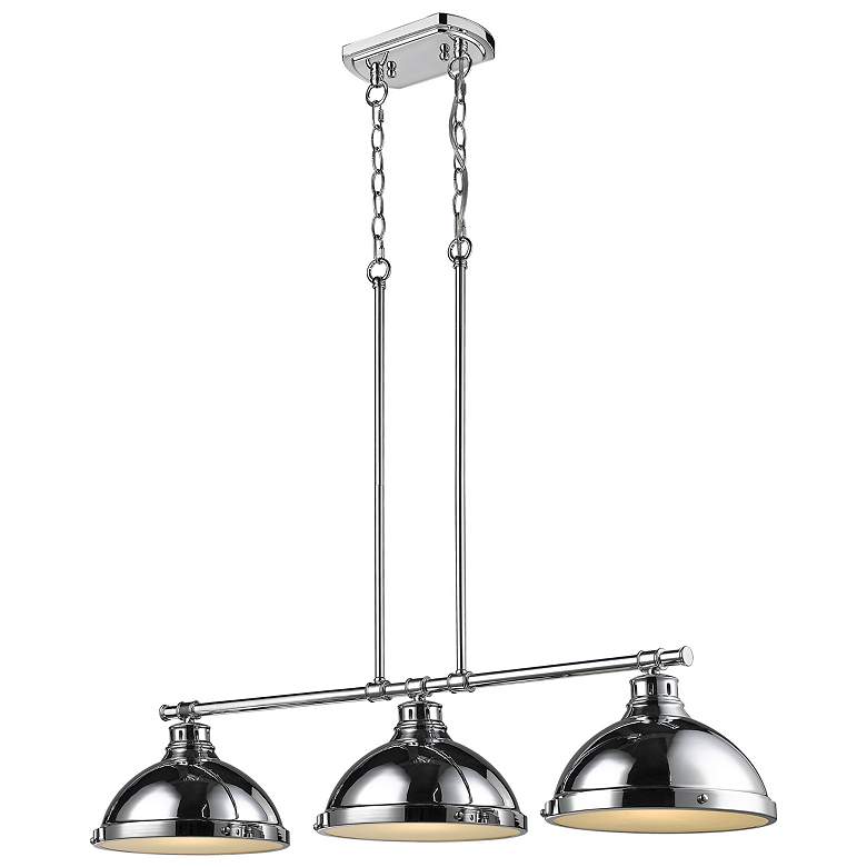 Image 1 Duncan 3-Light Linear Pendant in Chrome with Chrome