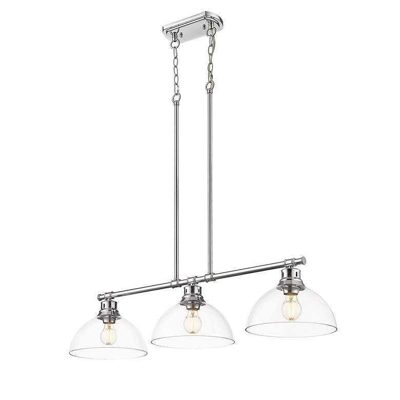 Image 3 Duncan 3-Light Linear Pendant in Chrome with Clear Glass more views