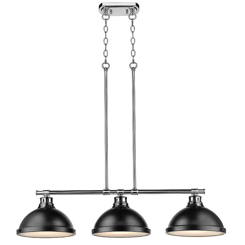 Image 2 Duncan 3-Light Linear Pendant in Chrome with Matte Black more views