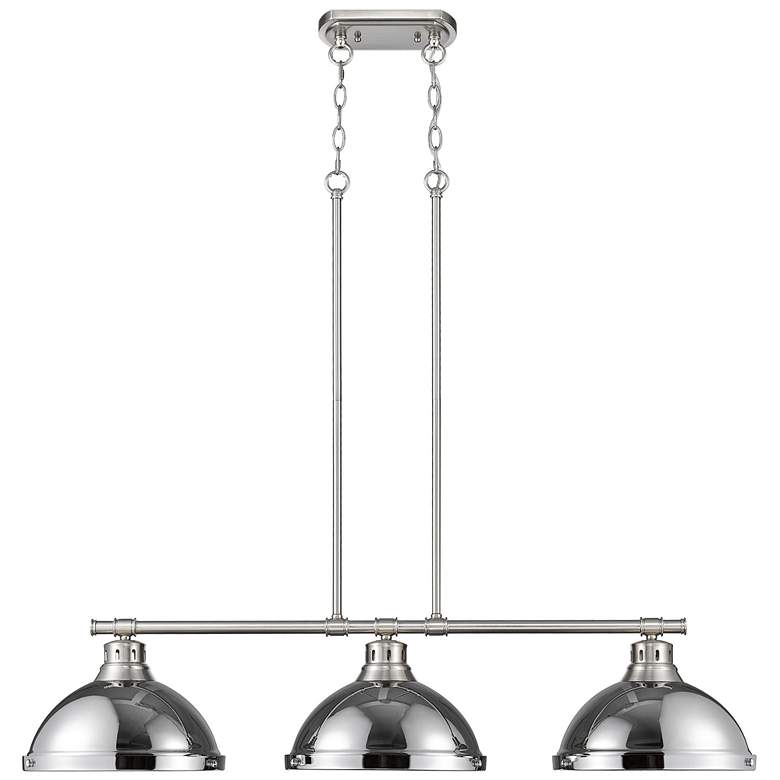 Image 1 Duncan 3-Light Linear Pendant in Pewter with Chrome