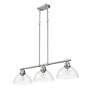 Thumbnail2 of Duncan 3-Light Linear Pendant in Pewter with Clear Glass more views