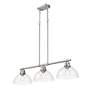 Thumbnail3 of Duncan 3-Light Linear Pendant in Pewter with Clear Glass more views