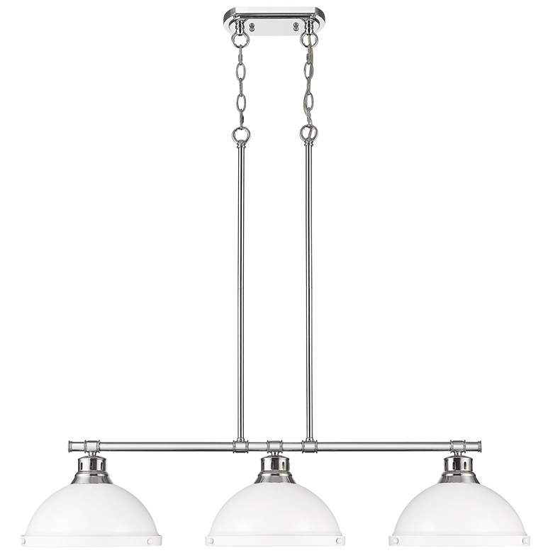 Image 1 Duncan 3-Light Linear Pendant in Pewter with Matte White