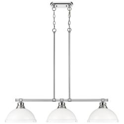 Duncan 3-Light Linear Pendant in Pewter with Matte White