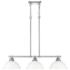 Duncan 3-Light Linear Pendant in Pewter with Matte White
