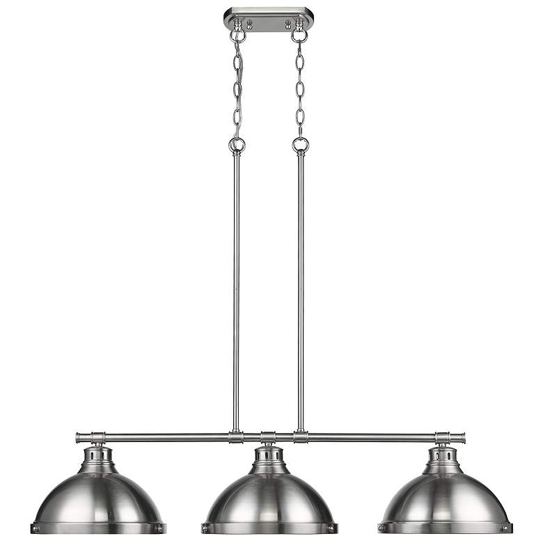 Image 1 Duncan 3-Light Linear Pendant in Pewter with Pewter