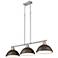 Duncan 3-Light Linear Pendant in Pewter with Rubbed Bronze