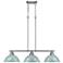 Duncan 3-Light Linear Pendant in Pewter with Seafoam