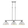 Thumbnail2 of Duncan 3-Light Linear Pendant in Pewter with White more views