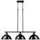 Duncan 3-Light Linear Pendant in Rubbed Bronze with Black