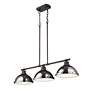 2_Duncan 3-Light Linear Pendant in Rubbed Bronze with Chrome more views