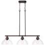 1_Duncan 3-Light Linear Pendant in Rubbed Bronze with Clear Glass