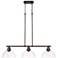Duncan 3-Light Linear Pendant in Rubbed Bronze with Clear Glass