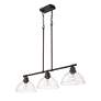 2_Duncan 3-Light Linear Pendant in Rubbed Bronze with Clear Glass more views