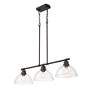3_Duncan 3-Light Linear Pendant in Rubbed Bronze with Clear Glass more views