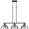 Duncan 3-Light Linear Pendant in Rubbed Bronze with Pewter