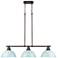 Duncan 3-Light Linear Pendant in Rubbed Bronze with Seafoam