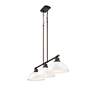 Thumbnail2 of Duncan 3-Light Linear Pendant in Rubbed Bronze with White more views