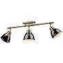 1_Duncan 3-Light Semi-Flush - Track Light in Aged Brass with Black