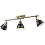 1_Duncan 3-Light Semi-Flush - Track Light in Aged Brass with Matte Black