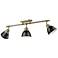 Duncan 3-Light Semi-Flush - Track Light in Aged Brass with Matte Black