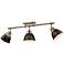Duncan 3-Light Semi-Flush - Track Light in Aged Brass with Rubbed Bronze