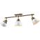 Duncan 3-Light Semi-Flush - Track Light in Aged Brass with White