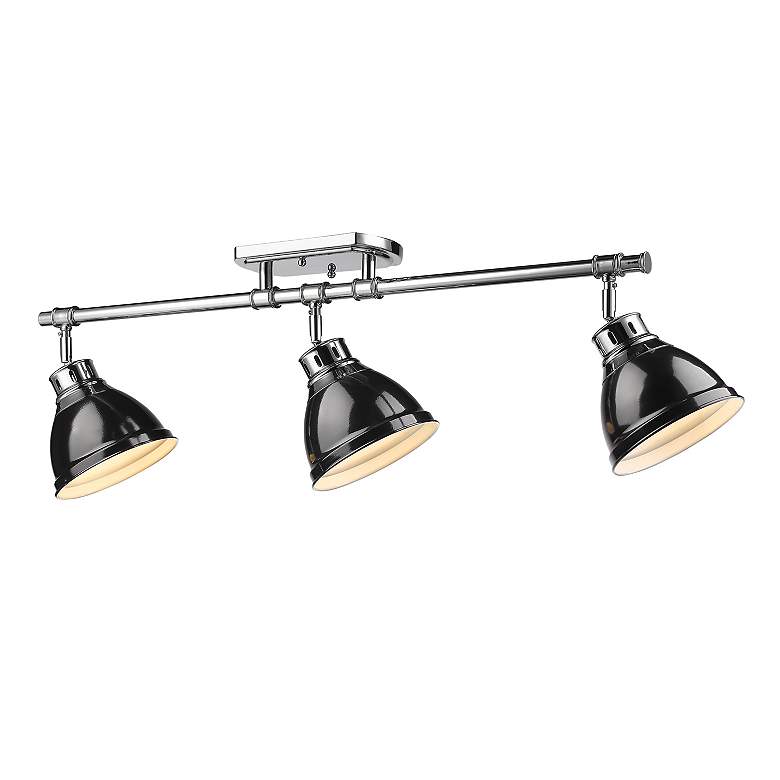 Image 2 Duncan 3-Light Semi-Flush - Track Light in Chrome with Black more views