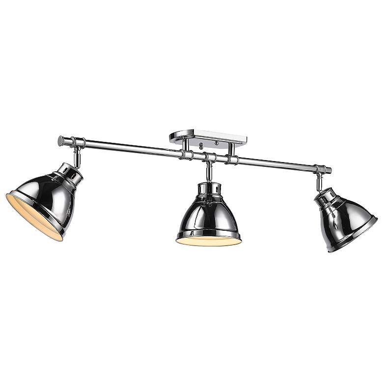 Image 1 Duncan 3-Light Semi-Flush - Track Light in Chrome with Chrome